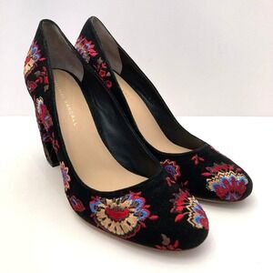 Loeffler Randall Sydnee Floral‎ Heels Embroidery High Block Heel Pumps 9.5 B